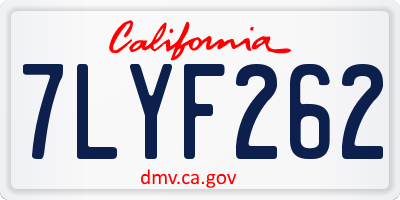 CA license plate 7LYF262