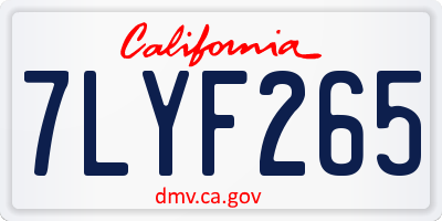 CA license plate 7LYF265