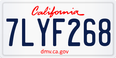 CA license plate 7LYF268
