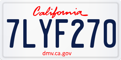 CA license plate 7LYF270