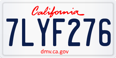 CA license plate 7LYF276