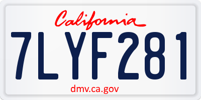 CA license plate 7LYF281