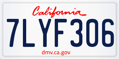 CA license plate 7LYF306