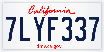 CA license plate 7LYF337