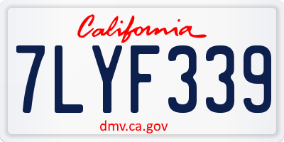 CA license plate 7LYF339