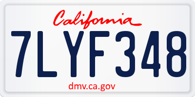CA license plate 7LYF348