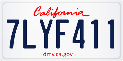 CA license plate 7LYF411