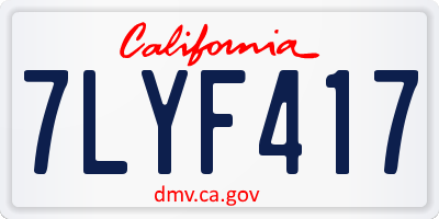 CA license plate 7LYF417
