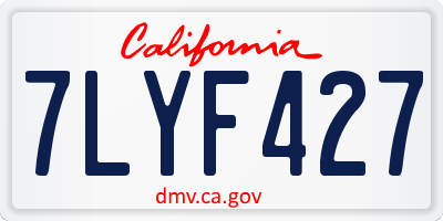 CA license plate 7LYF427