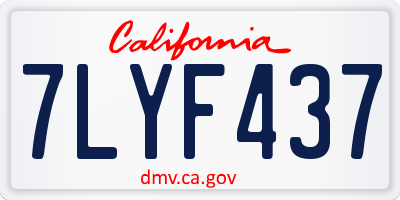 CA license plate 7LYF437