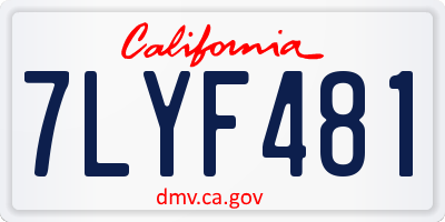 CA license plate 7LYF481