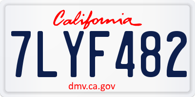 CA license plate 7LYF482