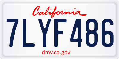 CA license plate 7LYF486