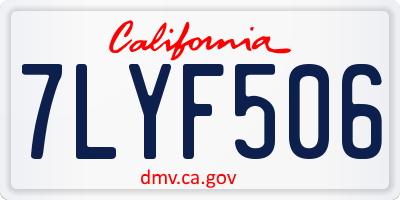 CA license plate 7LYF506