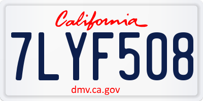CA license plate 7LYF508