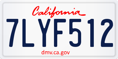 CA license plate 7LYF512