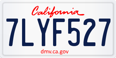 CA license plate 7LYF527