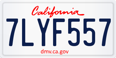 CA license plate 7LYF557