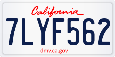 CA license plate 7LYF562
