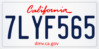 CA license plate 7LYF565