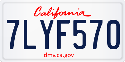 CA license plate 7LYF570
