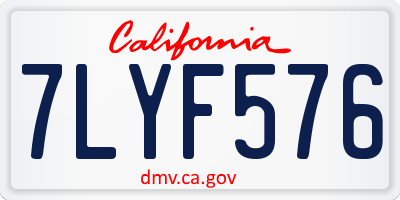 CA license plate 7LYF576