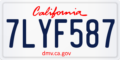 CA license plate 7LYF587
