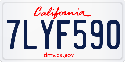 CA license plate 7LYF590