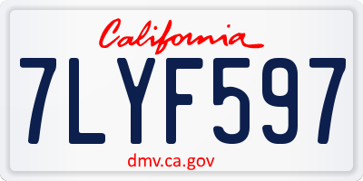 CA license plate 7LYF597