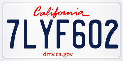 CA license plate 7LYF602