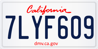 CA license plate 7LYF609