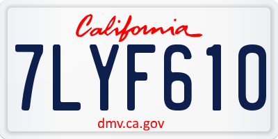 CA license plate 7LYF610