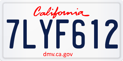 CA license plate 7LYF612