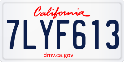 CA license plate 7LYF613