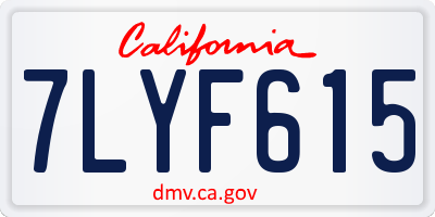 CA license plate 7LYF615