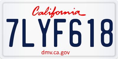 CA license plate 7LYF618
