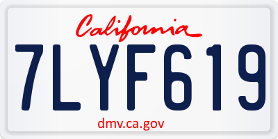 CA license plate 7LYF619