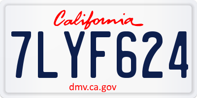 CA license plate 7LYF624