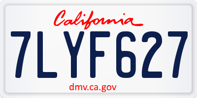 CA license plate 7LYF627