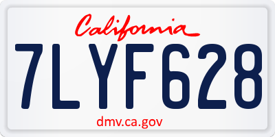 CA license plate 7LYF628