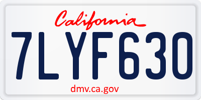 CA license plate 7LYF630