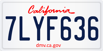 CA license plate 7LYF636
