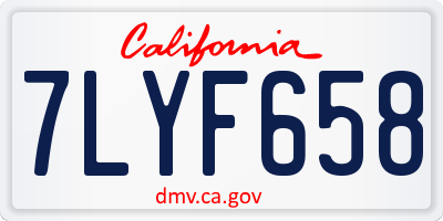 CA license plate 7LYF658