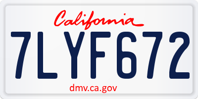 CA license plate 7LYF672