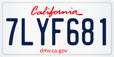 CA license plate 7LYF681