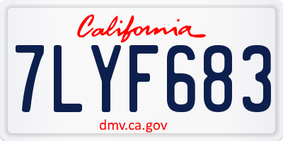 CA license plate 7LYF683