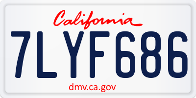 CA license plate 7LYF686