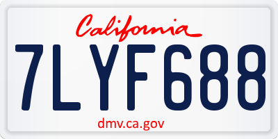 CA license plate 7LYF688