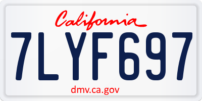 CA license plate 7LYF697