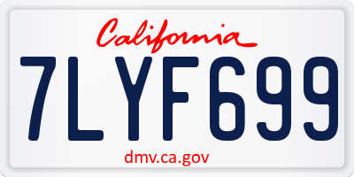 CA license plate 7LYF699